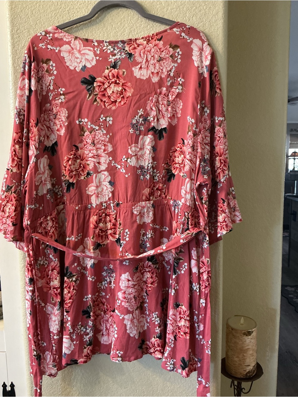 Floral Surplice Torrid Babydoll in Dusty Rose Pink 3X - Picture 3 of 4
